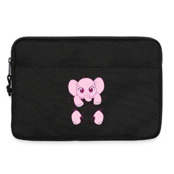 Bébé Éléphant Porter Drôle Rose Bébé Éléphant - Sacoche pour ordinateur portable 13 pouces - noir - Devant