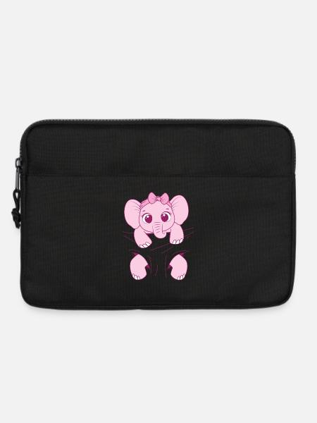 Babyelefant tragen Elefantenbaby rosa Baby Elefant - Laptoptasche 13" - Schwarz
