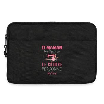 Humour Maman couturière - Sacoche pour ordinateur portable 13 pouces - noir - Devant
