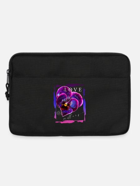 Love matters Blume Valentinstag Romantiker Spruch - Laptoptasche 13" - Schwarz