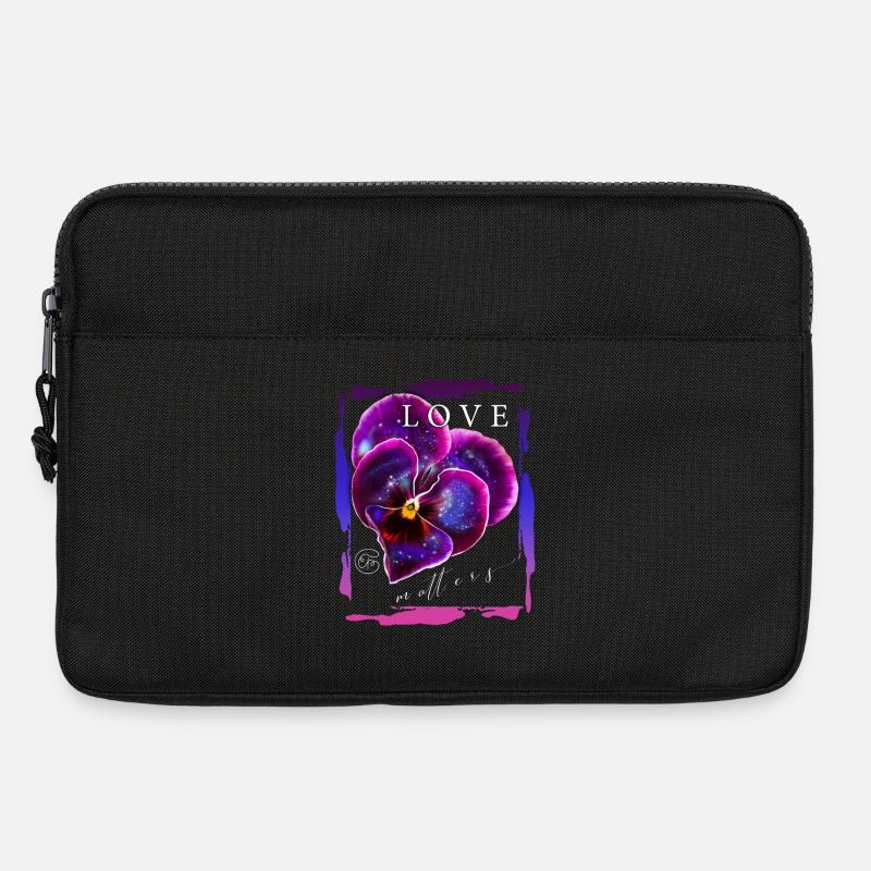 Love matters Blume Valentinstag Romantiker Spruch - Laptoptasche 13" - Schwarz