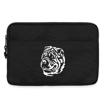 Shar-Pei Kopf "Black Edition" - Laptoptasche 13" - Schwarz - Vorne
