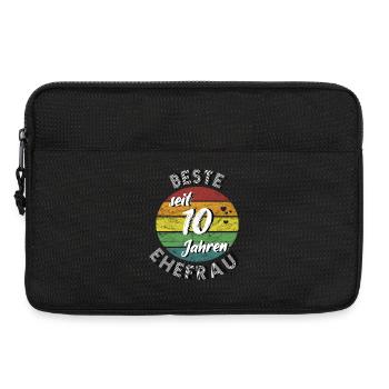 beste Ehefrau seit 10 Jahren Rosenhochzeit retro - Laptoptasche 13" - Schwarz - Vorne