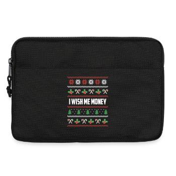 Je veux de l’argent pour Noël - Sacoche pour ordinateur portable 13 pouces - noir - Devant