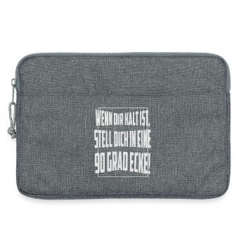 Wenn dir kalt ist, stell dich in eine 90 Grad Ecke - Laptoptasche 13" - Grau meliert - Vorne