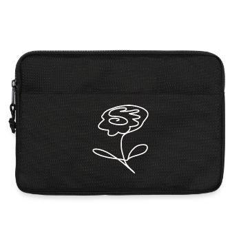 Flower White White Flower One Line Art Flower White - Laptop bag 13" - black - Front