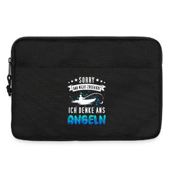 Lustiges Angler Design - Funny Fischer Motiv - Laptoptasche 13" - Schwarz - Vorne
