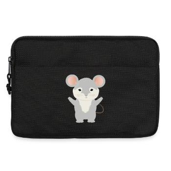 cute little mouse with gray fur - Laptop bag 13" - black - Front