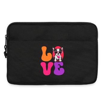 Dog Boston Terrier - Laptop bag 13" - black - Front