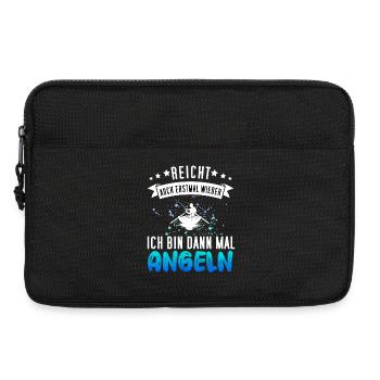 Lustiges Angler Design - Angeln Fischer Geschenk - Laptoptasche 13" - Schwarz - Vorne