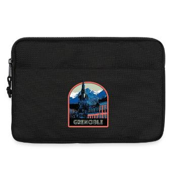 Illustration emblematic view of Grenoble - Laptop bag 13" - black - Front