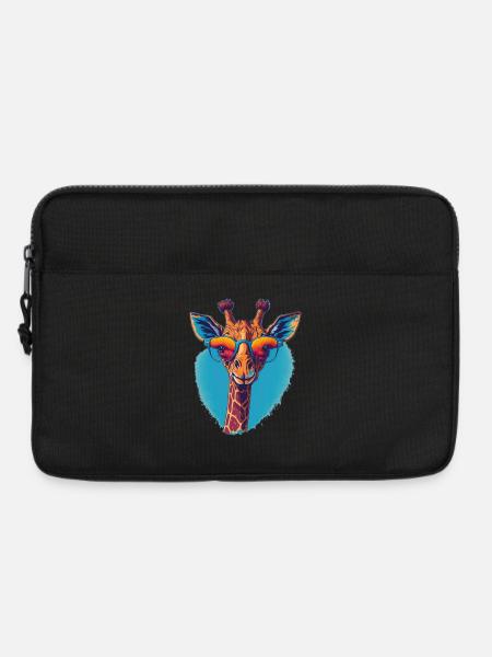 Giraffe mit Durchblick - Laptoptasche 13" - Schwarz