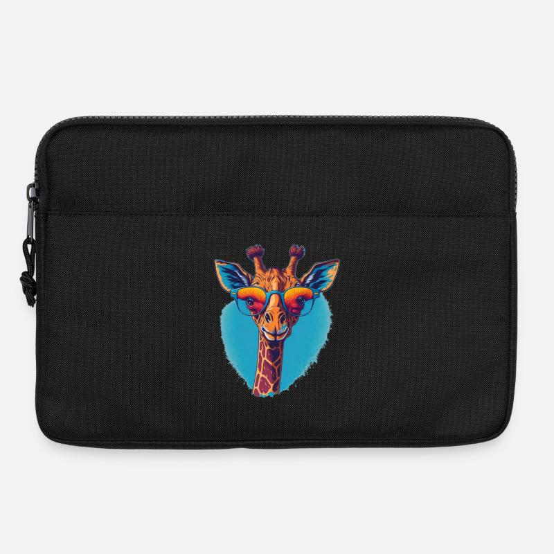 Giraffe mit Durchblick - Laptoptasche 13" - Schwarz