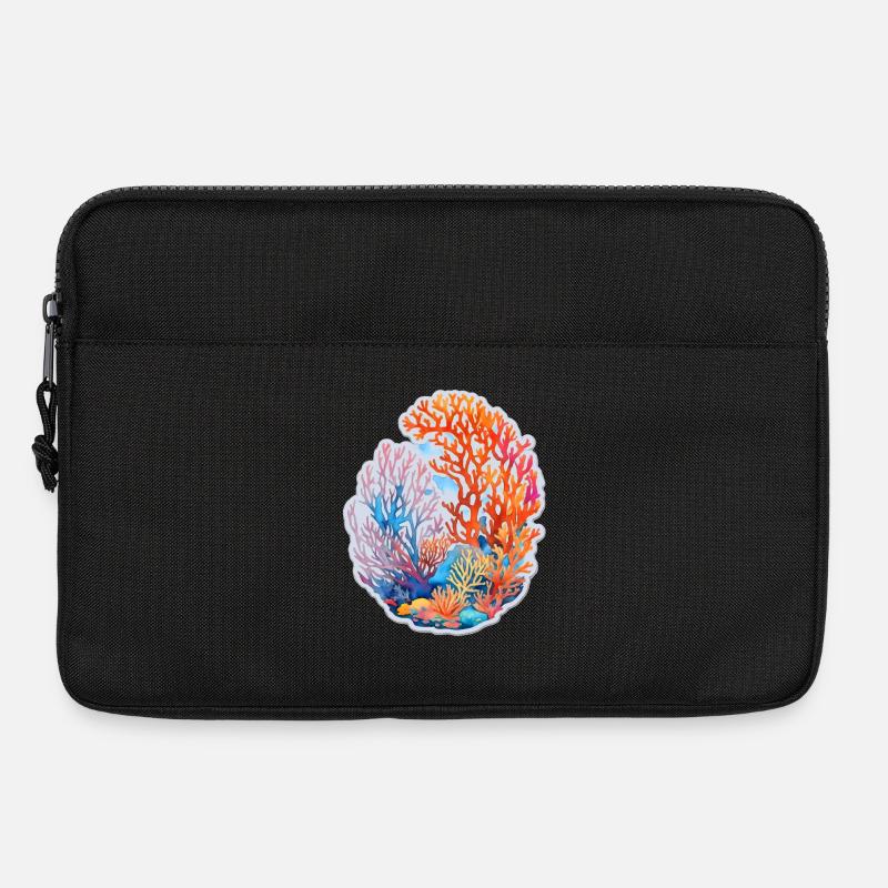 Korallen - Laptoptasche 13" - Schwarz