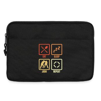 Eat Sleep Judo Repeat - Laptop bag 13" - black - Front