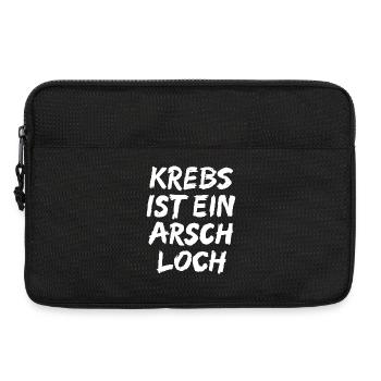 Krebs ist ein Arschloch ! - Laptoptasche 13" - Schwarz - Vorne