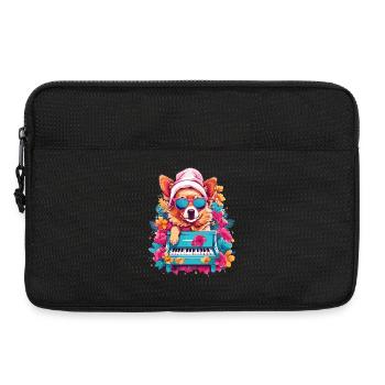 Dog with Piano - Laptop bag 13" - black - Front