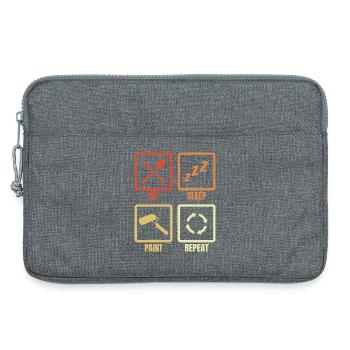 Eat Sleep Paint Repeat - Laptop bag 13" - heather grey - Front