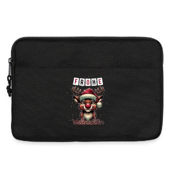 Frohe Weihnachten Rudolf das Rentier Adventszeit - Laptoptasche 13" - Schwarz - Vorne