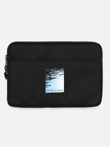 lieber meer als weniger wasser motto minimal cool - Laptoptasche 13" - Schwarz