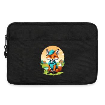 Renard avec casquette - Sacoche pour ordinateur portable 13 pouces - noir - Devant