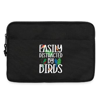 Facilement distrait par les oiseaux - Sacoche pour ordinateur portable 13 pouces - noir - Devant