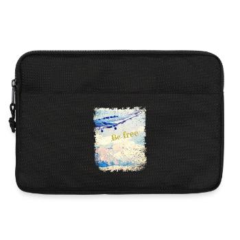 Soyez libre - Vieil avion - Look Vintage - Sacoche pour ordinateur portable 13 pouces - noir - Devant
