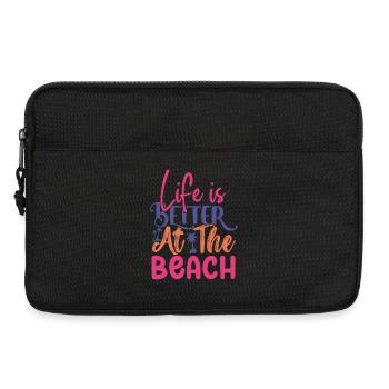 La vie est plus belle à la plage - Sacoche pour ordinateur portable 13 pouces - noir - Devant