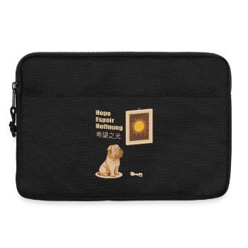 Hund und Tennisball Bild - Laptoptasche 13" - Schwarz - Vorne