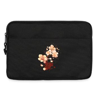 Peach blossom graffiti in velvety peach tone - Laptop bag 13" - black - Front