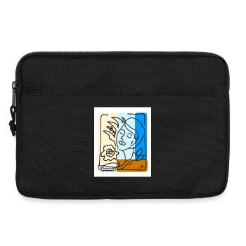 EC Femme I Été I Cadeau I Fleurs I Fête des Mères - Sacoche pour ordinateur portable 13 pouces - noir - Devant