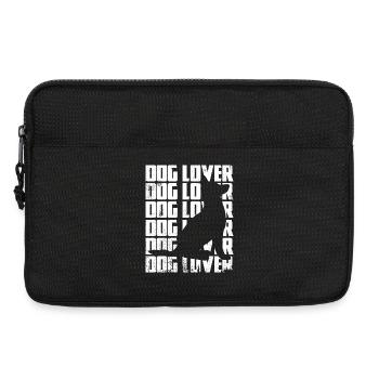 Drôle d’amoureux des chiens - Sacoche pour ordinateur portable 13 pouces - noir - Devant