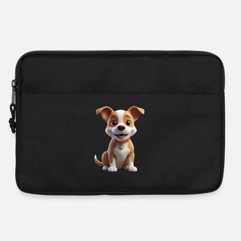 Süßes Hündchen mit Herzchen - Laptoptasche 13" - Schwarz
