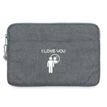 Ich liebe dich - I Love you - Laptoptasche 13" - Grau meliert - Vorne