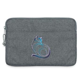 Cat style minimalist gradient blue - Laptop bag 13" - heather grey - Front