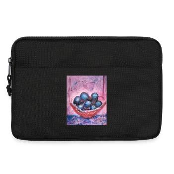 Blueberrys auf Pastellhintergrund - Laptoptasche 13" - Schwarz - Vorne