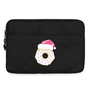 Donut mit Weihnachtsmütze - Laptoptasche 13" - Schwarz - Vorne