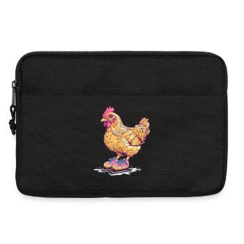 Chicken on Skates Cartoon - Laptop bag 13" - black - Front