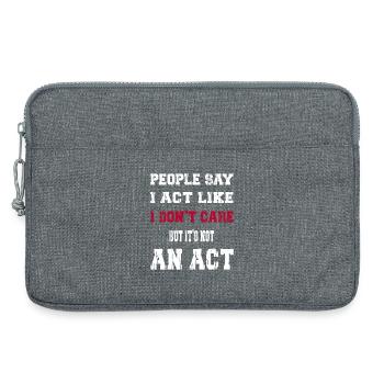 I act like I don't care - Laptop bag 13" - heather grey - Front