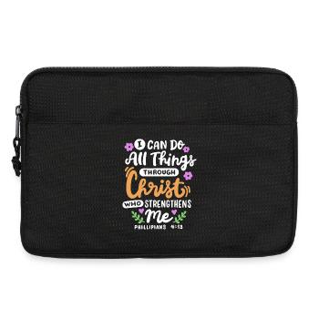 Christlich Glaube Bibelvers - Laptoptasche 13" - Schwarz - Vorne