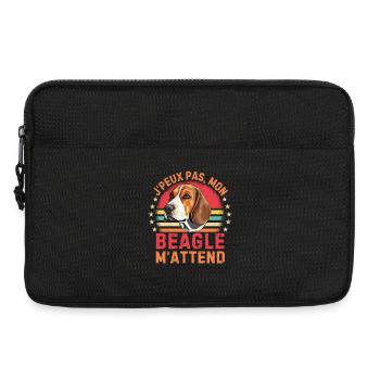 Chien de race beagle - Sacoche pour ordinateur portable 13 pouces - noir - Devant