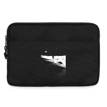 Path through the desert with footprints - Monochrome Art - Laptop bag 13" - black - Front