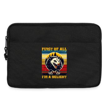 First Of All, I Am a Delight, Retro Opossum - Laptop bag 13" - black - Front