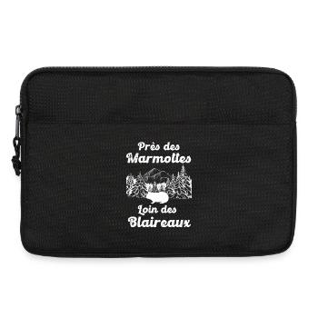 Marmotte humour forêt camping - Sacoche pour ordinateur portable 13 pouces - noir - Devant