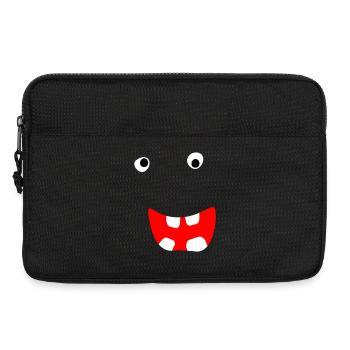 Monstre Halloween Bande dessinée Visage effrayant Visage cool - Sacoche pour ordinateur portable 13 pouces - noir - Devant