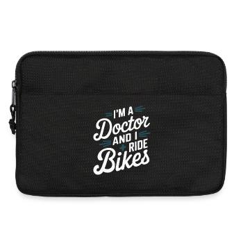Médecin et cycliste - Sacoche pour ordinateur portable 13 pouces - noir - Devant