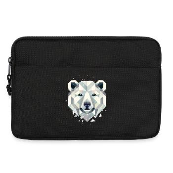 abstrakter Eisbär–Kraftvolle Eleganz des Nordens - Laptoptasche 13" - Schwarz - Vorne