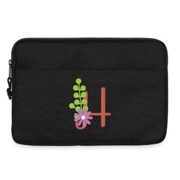 Elegant letter 'H' with flowers - Laptop bag 13" - black - Front