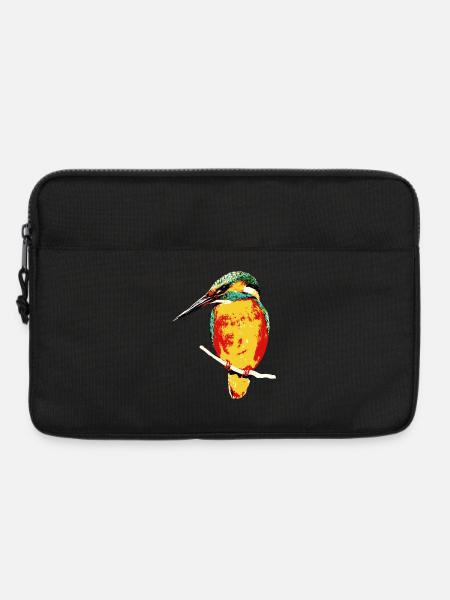 Lebendige Vogelkunst auf Textilien - Laptoptasche 13" - Schwarz