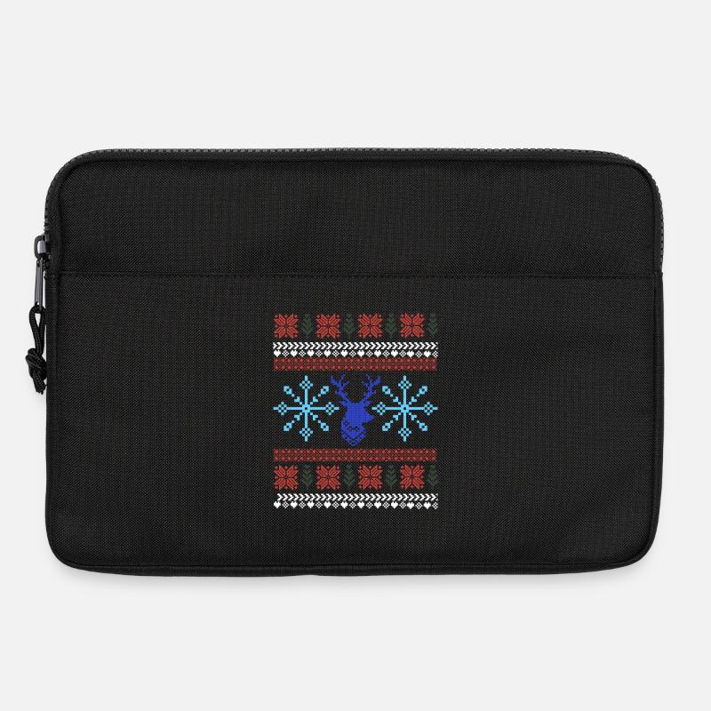 Pixel Christmas Pattern - Laptop bag 13" - black